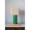 28.5&#x22; Stoneware Fluted Table Lamp with Raffia Shade